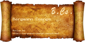 Bergmann Csenge névjegykártya